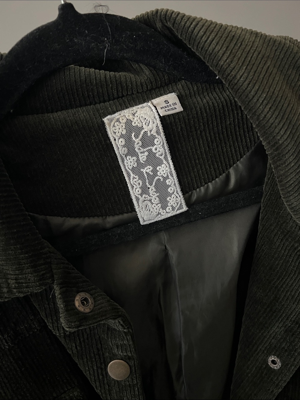 Cropped Corduroy Jacket - Olive Green - Picture 3 of 3